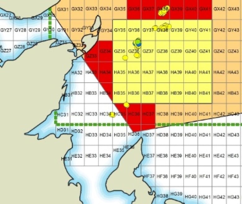 Map from DFO showing closed areas